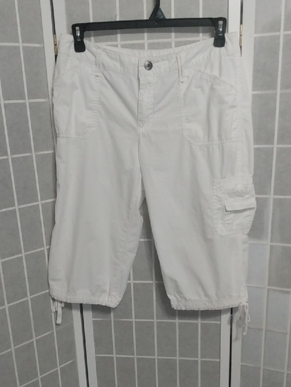 Croft & Barrow White Lightweight Cargo Capri Pants- Women's 14P